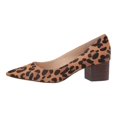 thumbnail image 3 of Sole Society Tan Black Leopard Block Heel Pointed Toe Dress Pumps (TAN-BLACK LEOPARD, 5), 3 of 5