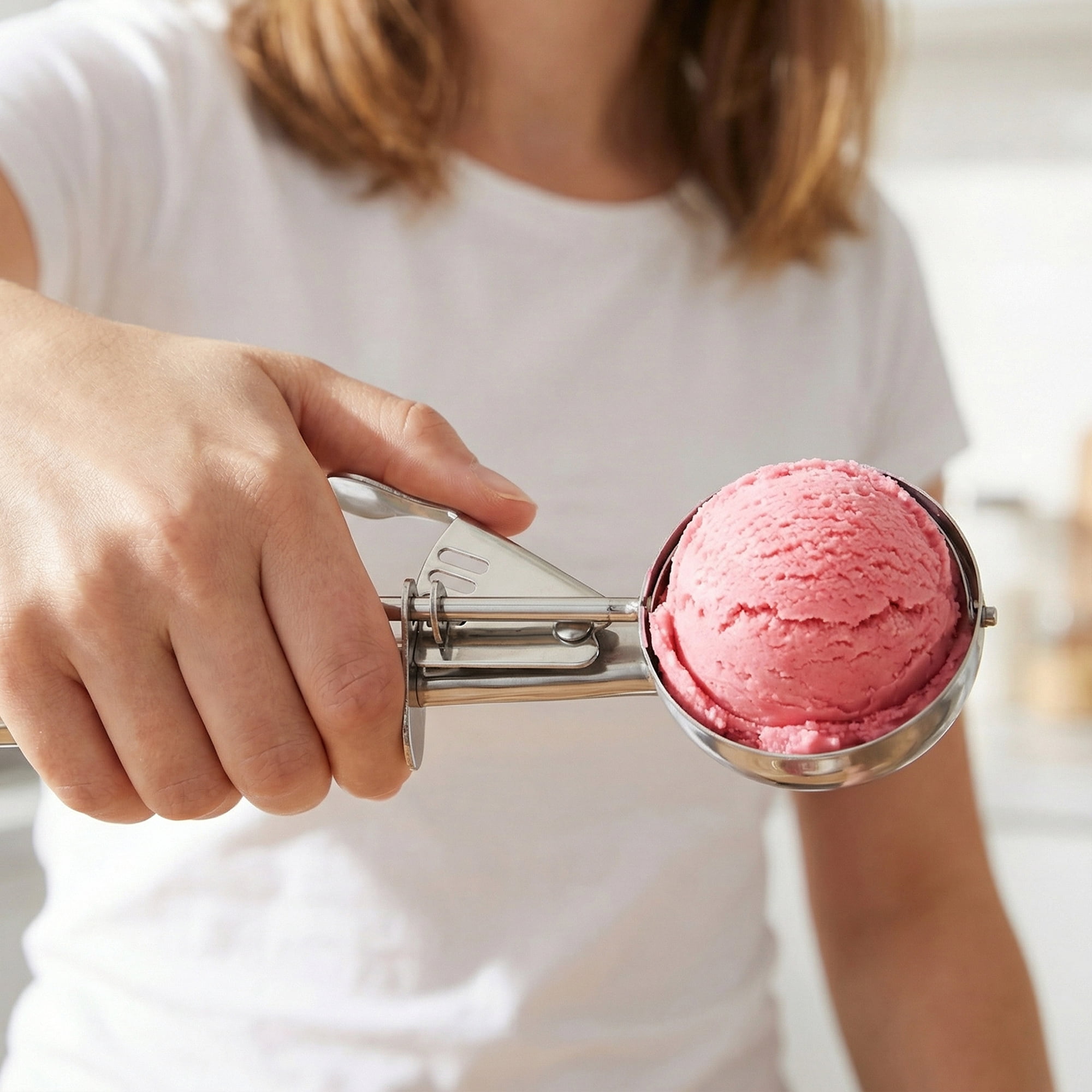 Unique Bargains Stainless Steel Comfortable Ice Cream Scoop Silver-3Pcs