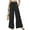 Black, variant on QingYiHua Womens Pants Summer Casual High Waisted Wide Leg Pants Palazzo Beach Trousers Lace Flowy Summer Outfits with Pockets,Army Green