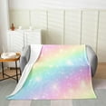 thumbnail image 2 of Rainbow Throw Blanket for Kids Girls Teens Women,Tie Dye Pastel Fleece Blanket Twin 60x80 inch,Golden Stars Glitter Plush Blanket,Watercolor Art Girly Flannel Blanket Bedroom Decor, 2 of 6