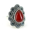 thumbnail image 3 of Navya Craft Carnelian Pear Shape 925 Sterling Silver Handmade Women Statement Ring Size 7.5, 3 of 5