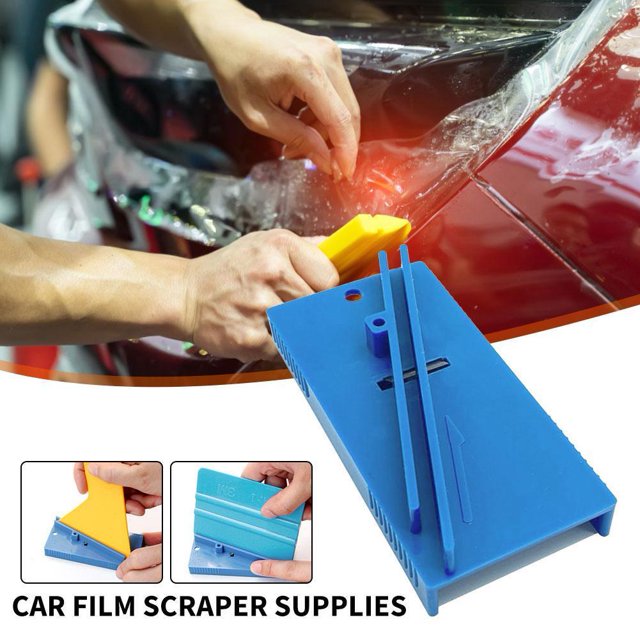Enjugador Del Raspador Del Coche Rascador de tarjeta dura para coche, herramienta de reparación de afilador de escurridor de bordes tintados para ventana
