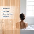 thumbnail image 3 of Yiannan Clear Orange PEVA Shower Curtain Liner, Rustproof Grommets, Waterproof, 3 Magnets，72x84, 3 of 7