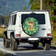 thumbnail image 2 of Yuyamidu St. Patrick's Day Spare Tire Cover Highland Cow Wheel Protectors Weatherproof Camper Tire Covers for Travel Trailer RV Green Leaf Tough Tire Cover, 2 of 5