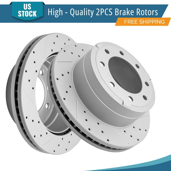 YXPCARS 2PCS Rear Brake Rotors(120.65143), Drilled & Slotted Disc Rotors Kit for 2013-2022 Ford F-250 F-350