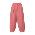 thumbnail image 5 of Lumtrix Linen Barrel Pants Women Cotton Palazzo High Waisted Balloon Pants Summer Casual Beach Boho Wide Leg Baggy Trousers Pink XL, 5 of 9