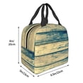 thumbnail image 3 of Easygdp Retro Wooden Bolsa Térmica Premium - Tela Oxford Impermeable, Gran Capacidad, Bolsillo Frontal, Unisex para Trabajo, Escuela, Actividades al Aire Libre y Picnics, 3 of 8