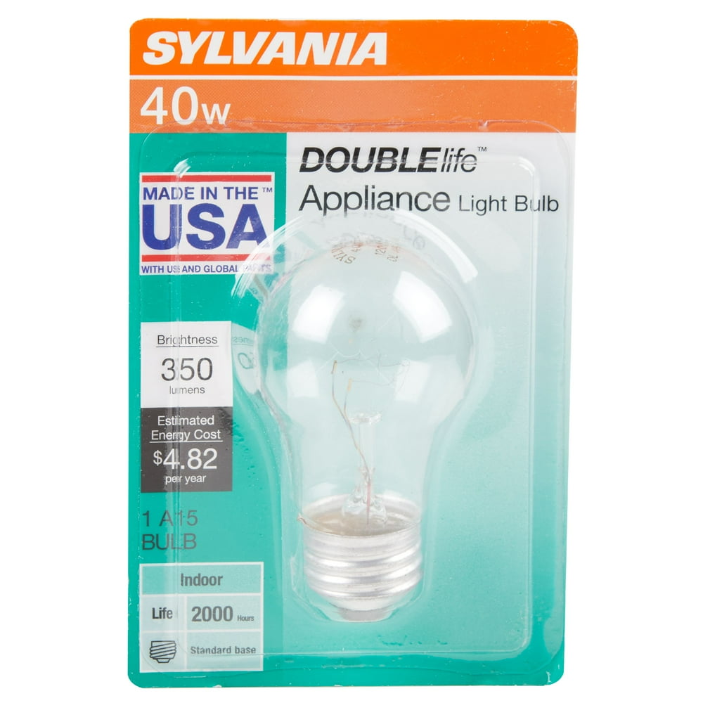 SYLVANIA Incandescent A15 Light Bulb, 40 Watt, Clear, Double Life, 1Pk
