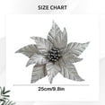 thumbnail image 3 of 9.8" Poinsettia Artificial Flowers Gold Christmas Flower Decorations with Clips and Stems, Glitter Christmas Tree Ornaments for Xmas New Year Wedding Party, 3 of 5