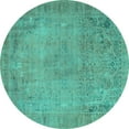 thumbnail image 1 of Ahgly Company Machine Washable Indoor Round Persian Turquoise Blue Traditional Area Rugs, 6' Round, 1 of 4