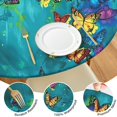thumbnail image 4 of Colorful Butterfly Pattern Round Fitted Tablecloth with Elastic Edge,Dining Table Cover Waterproof,Outdoor Round Tablecloth for Camping,Dining,Indoor and Outdoor, 4 of 7