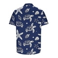thumbnail image 4 of SGFCWSX Mens Hawaiian Shirt Printed Short Sleeve Button Up Casual Tropical Beach Shirt for Summer Vacation Blue Size XL, 4 of 7