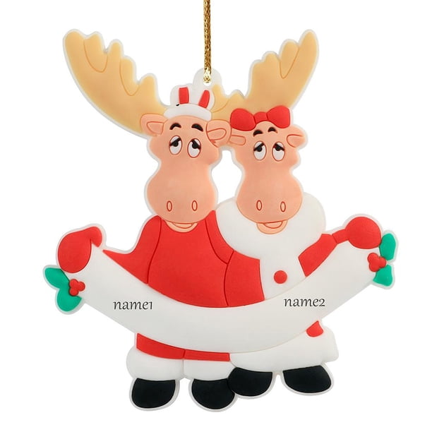 Reno Familiar Con Adorno Navideño Personalizado 2021 Para Decoración De Árbol De Navidad Eigraketly HA042011-05