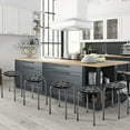thumbnail image 3 of Costway Set of 5 Portable Stack Stools Plastic Round Top 17" Height Backless Black, 3 of 7