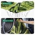 thumbnail image 6 of FRABE Cute Bathroom Rugs with Green Dark Monstera Leaf Plant, Soft Fluffy Plush, Absorbent Non Slip Bath Mat, Machine Washable,for Shower Floor,home, Bedroom, 32"x48", 6 of 9