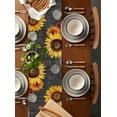 thumbnail image 5 of Sunflower Retro Burlap Cotton Table Runner 13x70 Inches Long, Spring Summer Rustic Flowers Botanical Farmhouse Table Runners, Outdoor Dining Tablecloths Decor for Baby Shower/Party/Wedding, 5 of 6