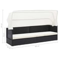 thumbnail image 4 of vidaXL Garden Sofa with Canopy Black Poly Rattan, 4 of 5