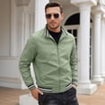 thumbnail image 2 of GrmtClth Men Casual Stand Collar Solid Color Sports Jacket Lightweight All Match Windproof Overcoat for Spring Autumn Daily Wear Green S, 2 of 7