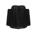 thumbnail image 1 of Blusa informal con hombros descubiertos para mujer, blusas sin tirantes, blusas con mangas de campana de color puro y sin tirantes Yuarrent FS7048-03, 1 of 5
