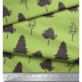 thumbnail image 2 of Soimoi Green Poly Georgette Fabric Stencil Tree Print Sewing Fabric Yard 52 Inch Wide, 2 of 3