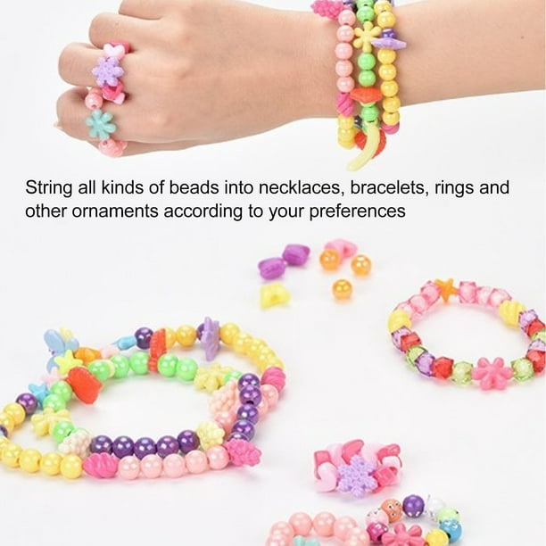 Kit De Fabrication De Bracelets, Perles De Bricolage Pour Enfants Avec Faux Fil  Pour La Fabrication De Bracelets Pour Fille 