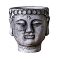 thumbnail image 4 of Maceta con cabeza de Buda, contenedor de plantas, bonsái, adorno creativo, decoración, florero, macetero para interior, escritorio, oficina y exterior Gris de piedra, 4 of 8
