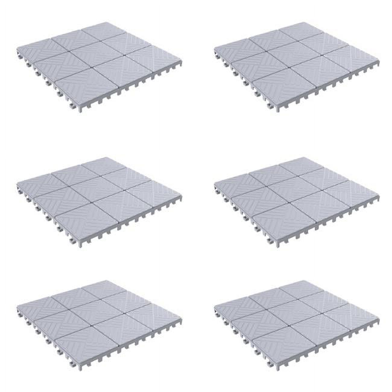 Pure Garden Multi Colour Polypropylene 11.5'' x 11.5'' Patio and Deck Tiles 5.5 sq ft ,6 Piece