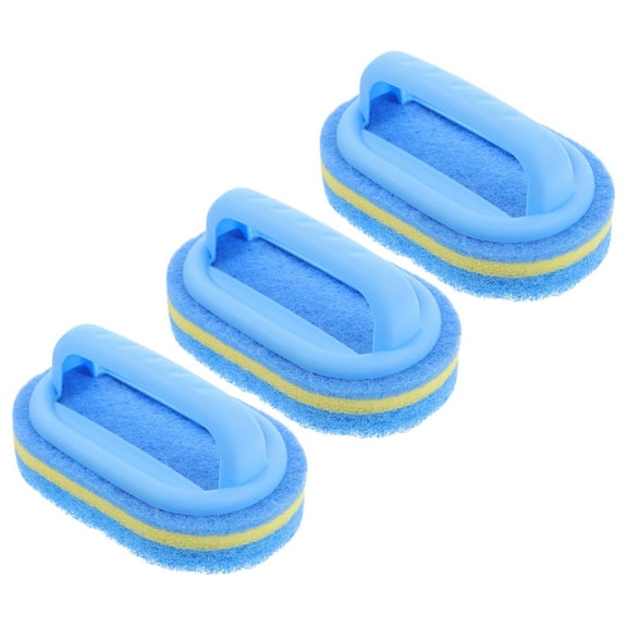 CATIEBYE Comfortable Grip Brush Sponge Blue Handheld Handle Design 3pcs