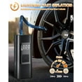 thumbnail image 3 of Tire Inflator Portable Air Compressor - 150PSI Rechargeable Air Pump for Car Tires Cordless Car Accessories for Bike Motorcycle Balloon (Black) Fathers Gifts, 3 of 4