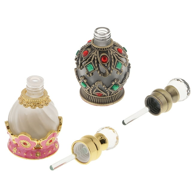 2 Botellas De Perfume Vacías, Vintage, Decorativas, Elegantes, Recargables, Botella Baoblaze Botellas de perfume vacías