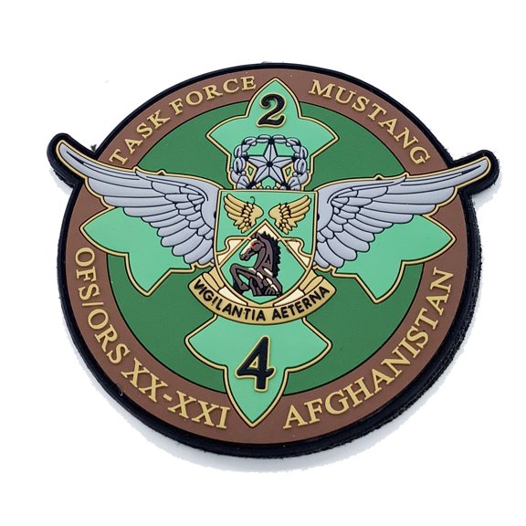 US Army Task Force Mustang PVC Patch With Hook and Loop