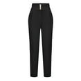 thumbnail image 6 of Idoravan Women's Plus Size Pants Clearance Women Casual Solid Pants Comfortable Elastic Pocket Casual Suit Pants, 6 of 9