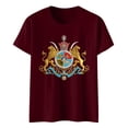 thumbnail image 2 of Ounisa Womens Short Sleeve T Shirts Crew Neck All Over Print Casual Soft Comfy Loose Fit Spring Summer Basic Daily Wear Tops S-3XL, 2 of 5