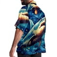 thumbnail image 3 of Starry Shark Men's Printed Casual Button Down Short Sleeve Beach Shirts, 3 of 6