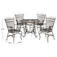 thumbnail image 3 of SAFAVIEH 5-Pieces Adult Glam Metal Easy to Clean Dining Furniture Set, Rustic Brown, 3 of 6