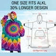 thumbnail image 4 of Oversized Wearable Blanket Hoodie,Rainbow Tie Dye Radial Pattern Sherpa Blanket Hoodie with Super Pockets,Super Warm Fuzzy Pullover for Women & Men, 4 of 6