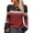 Red, variant on Womens Sweaters Color Block Stripe Crew Neck Casual Long Sleeve Tops Fall Winter Pullover Blouse Daily Wear