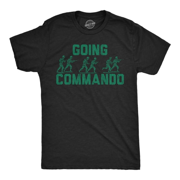 Mens Funny T Shirts Going Commando Sarcastic Army Man Graphic Novelty Tee for Men Graphic Tees