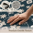 thumbnail image 6 of ODIKA 6'x9' Blue Beige Peacock Garden Design Washable Area Rug Elegant Floral Motif with Symmetrical Charm Non-Slip, Chair-Friendly, for Dining Room, Under Table, Office Décor, 6 of 7