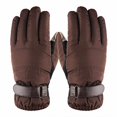 thumbnail image 1 of Naiovety Guantes de esquí con pantalla táctil para hombre, impermeables, a prueba de viento, para invierno, cálidos, antideslizantes, para patinaje, Deportes de nieve marrón Naiovety HW4705-04, 1 of 6