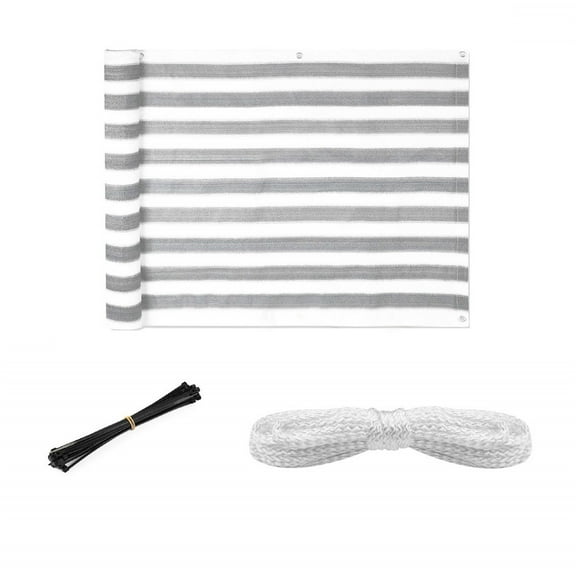 Outdoor Privacy Screen Fence with Striped Design, Durable UV-Resistant Material, Easy Installation for Balcony, Garden, Patio