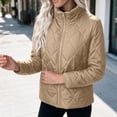 thumbnail image 6 of Ghalytn Women's Quilted Jacket Stand Collar Full Zip Lightweight Puffer Coat Long Sleeve Outerwear, 6 of 8