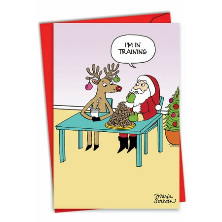 1 Funny Christmas Card with Envelope - Cookie Training C3416XSG