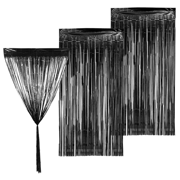 3 cortinas con flecos de papel de aluminio para fiesta de cumpleaños, decoración de fondo, serpentinas para fiesta de boda