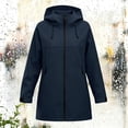 thumbnail image 6 of zejinsd Long Coat for Women Warm Windproof Autumn Winter Outerwear Stylish Stand Collar Hooded Jacket Solid Color Relaxed Fit Mid-Length Coat, 6 of 8