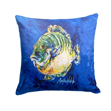 Carolines Treasures MW1307PW1414 Blue Gill Fabric Decorative Pillow  14Hx14W multicolor