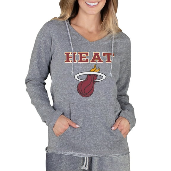 Women's Concepts Sport Gray Miami Heat Mainstream Terry Hooded Top