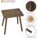 thumbnail image 4 of Mesa auxiliar, pequeña mesa auxiliar de madera para sala de estar, mesa auxiliar moderna con madera maciza, mini mesa auxiliar para dormitorio, oficina, espacios pequeños, marrón rústico, 4 of 8