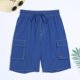 thumbnail image 5 of pstuiky Pantalones cortos para hombre, Pantalones cortos de verano para hombre, de moda, informales, lisos, con cintura elástica y bolsillos. Pantalones cortos de baloncesto, 5 of 6