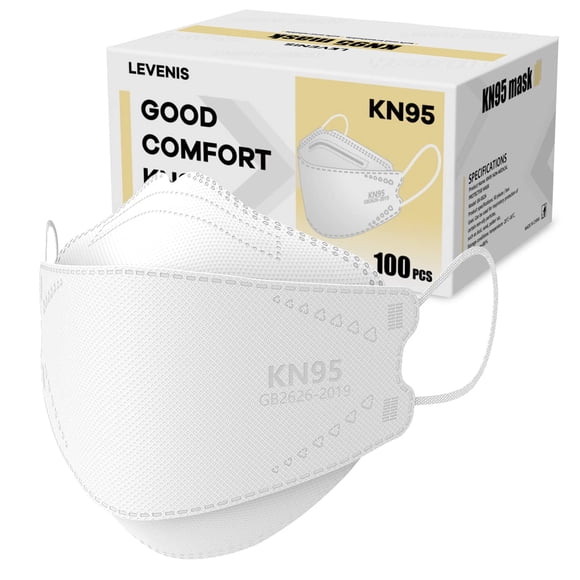 Mascarillas faciales KN95 LEVENIS, paquete de 100, desechables y transpirables